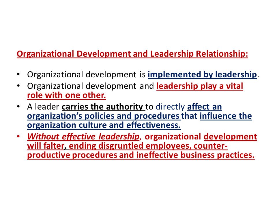 Organizational development leadership